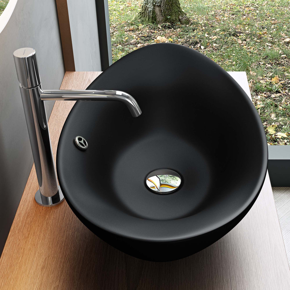 glasvilla Waschbecken Aufsatzwaschbecken Oval aus Keramik 59x38cm Waschschale Waschtisch mit Nano-Beschichtung Br818