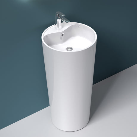 glasvilla Design Standwaschbecken aus Mineralguss Waschbecken Standwaschtisch Waschtisch Waschplatz Col35