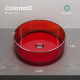 glasvilla Waschbecken rund Aufsatzwaschbecken aus Kunstharz Waschschale Handwaschbecken 40x40x14cm ohne Hahnloch und Überlauf Coloria01
