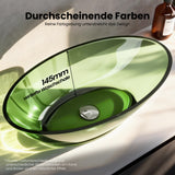 glasvilla Waschbecken Aufsatzwaschbecken aus Kunstharz Waschschale Handwaschbecken Oval 63x34x17cm ohne Hahnloch und Überlauf Coloria02