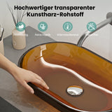 glasvilla Waschbecken Aufsatzwaschbecken aus Kunstharz Waschschale Handwaschbecken Oval 63x34x17cm ohne Hahnloch und Überlauf Coloria03