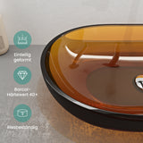 glasvilla Waschbecken Aufsatzwaschbecken aus Kunstharz Waschschale Handwaschbecken Oval 63x34x17cm ohne Hahnloch und Überlauf Coloria03