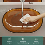 glasvilla Waschbecken Aufsatzwaschbecken aus Kunstharz Waschschale Handwaschbecken Oval 63x34x17cm ohne Hahnloch und Überlauf Coloria03