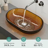 glasvilla Waschbecken Aufsatzwaschbecken aus Kunstharz Waschschale Handwaschbecken Oval 63x34x17cm ohne Hahnloch und Überlauf Coloria03
