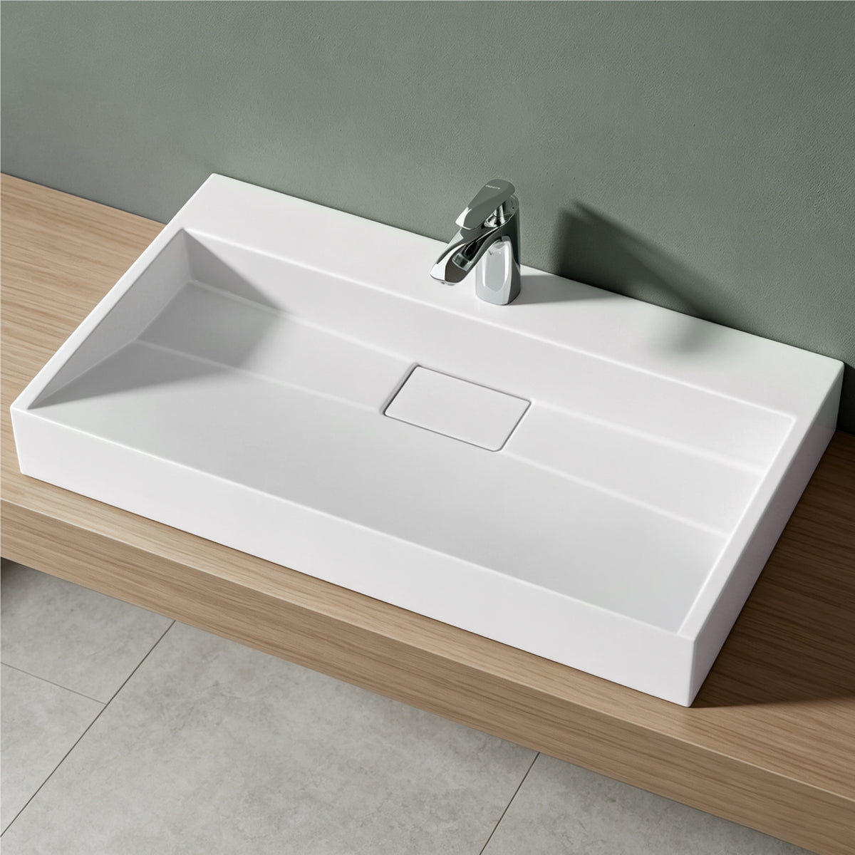 glasvilla Lavabo da Appoggio da Marmo fuso Lavabo Bagno Sospeso Lavandino Bagno Rettangolare Scarico Incluso Colossum19