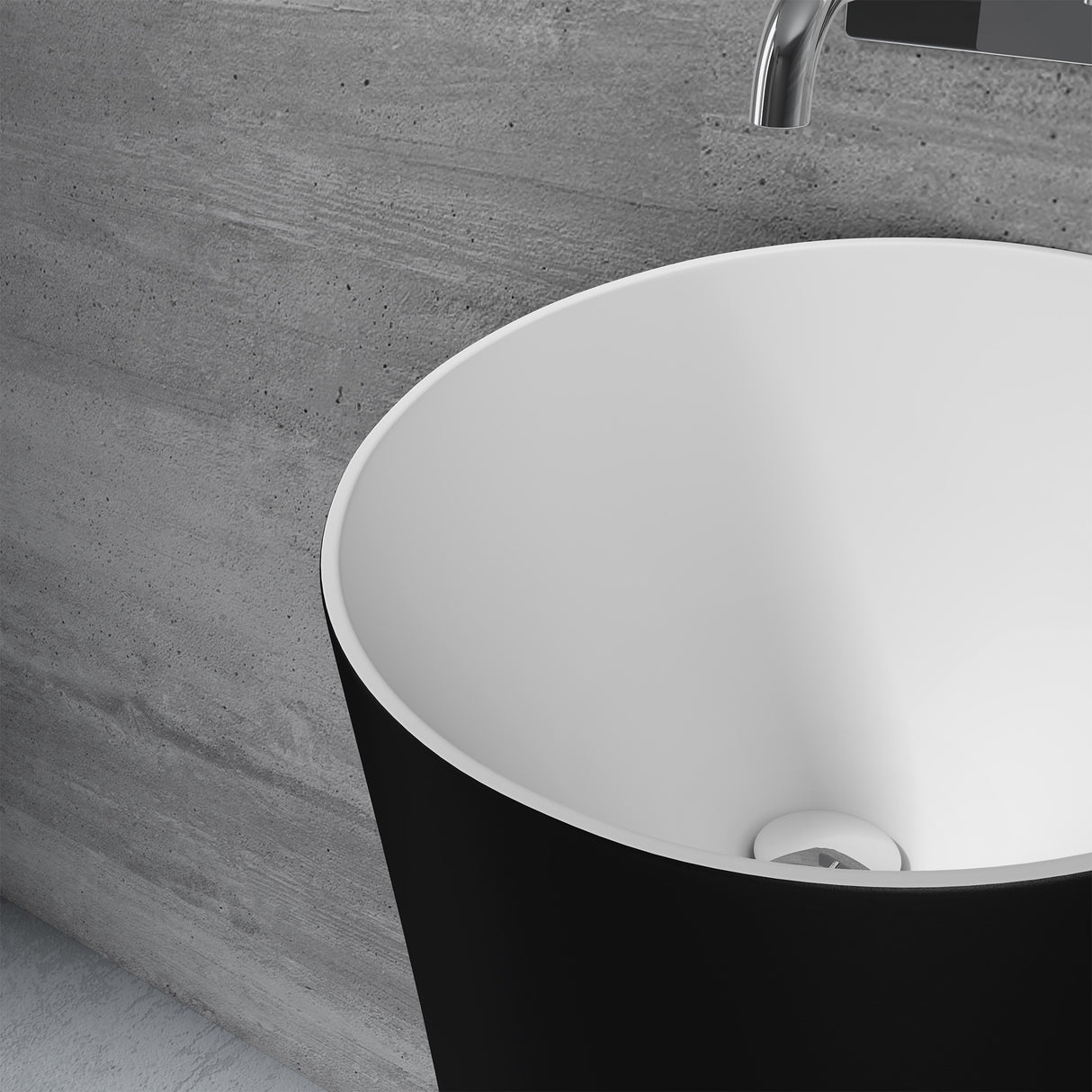 glasvilla Waschbecken Standwaschbecken aus Mineralguss Waschtischsäule Standsäule Colossum33