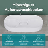 glasvilla Waschbecken Aufsatzwaschbecken Waschschale aus Mineralguss inkl. Nano-Versiegelung Col826