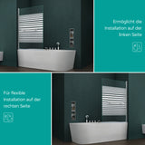 glasvilla Duschwand für Badewanne Badewannenwand faltbar 180° Sicherheitsglas mit NANO 90x140cm Badewannentrennwand Badewannenaufsatz Cortona1121