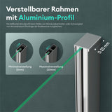 glasvilla Duschwand für Badewanne Badewannenwand Badewannenfaltwand 6mm Sicherheitsglas mit NANOBadewannenaufsatz Badewannentrennwand Cortona113