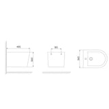 glasvilla Wand Bidet Keramik Bidet Hänge-Bidet WC-Bidet Formschön Weiß