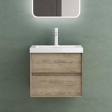 glasvilla Badmöbelset Badezimmermöbel Waschbeckenunterschrank 2 Schubladen mit Soft-Close inkl. Waschbecken in Weiß aus Mineralguss Rimo