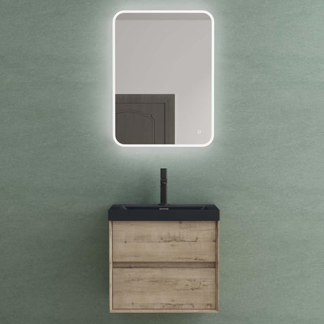 glasvilla Badmöbelset Badezimmermöbel Waschbeckenunterschrank 2 Schubladen mit Soft-Close inkl. Waschbecken in matt Anthrazit aus Mineralguss Rimo