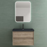 glasvilla Badmöbelset Badezimmermöbel Waschbeckenunterschrank 2 Schubladen mit Soft-Close inkl. Waschbecken in matt Anthrazit aus Mineralguss Rimo