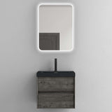 glasvilla Badmöbelset Badezimmermöbel Waschbeckenunterschrank 2 Schubladen mit Soft-Close inkl. Waschbecken in matt Anthrazit aus Mineralguss Rimo