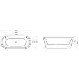 glasvilla freistehende Acryl-Badewanne Oval Standbadewanne Weiß inkl. Push-Open Ablaufgarnitur