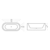 glasvilla freistehende Acryl-Badewanne Oval Standbadewanne Weiß inkl. Push-Open Ablaufgarnitur