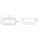 glasvilla Freistehende Badewanne Rechteck Sanitäracryl mit Armatur Standbadewanne