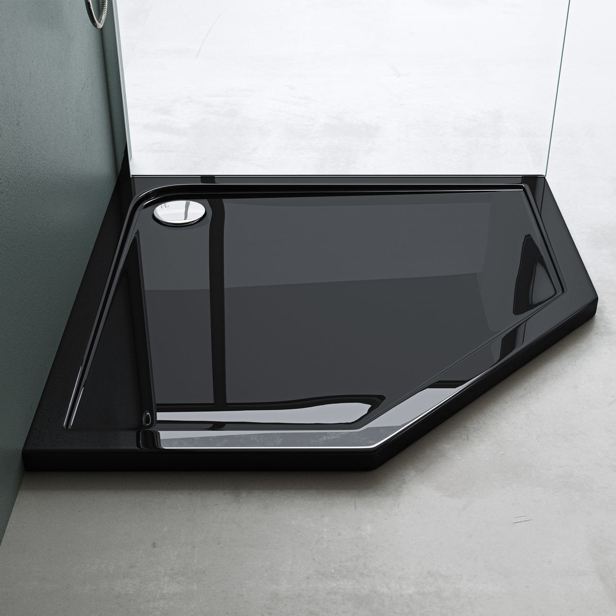 glasvilla Duschwanne Duschtasse aus Sanitäracryl Fünfeckig Faro5