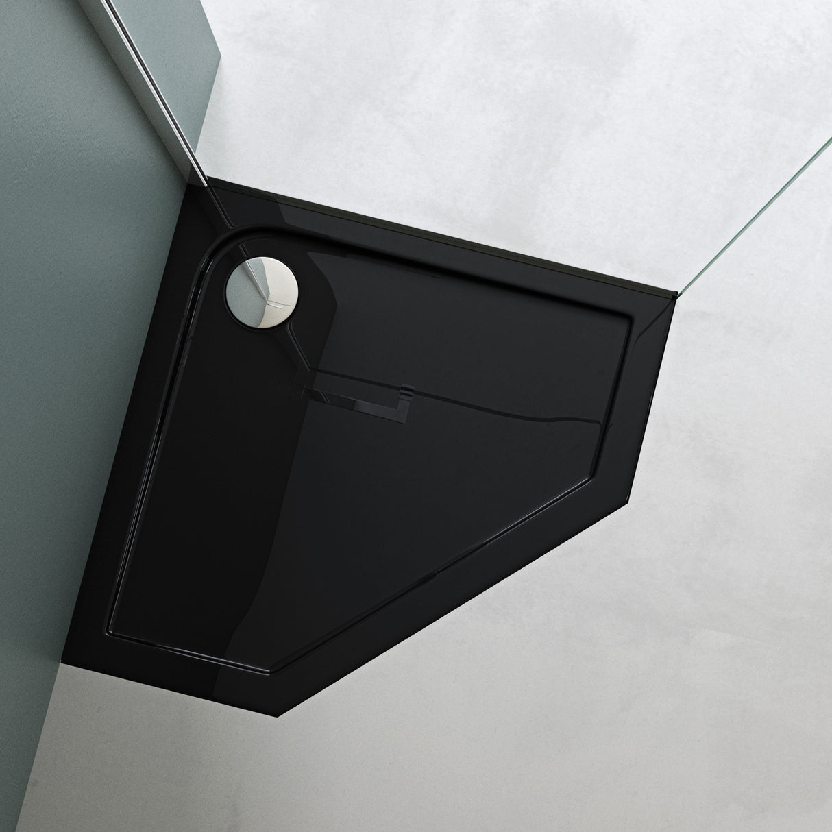 glasvilla Duschwanne Duschtasse aus Sanitäracryl Fünfeckig Faro5