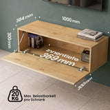 Glasvilla Design – Mueble TV suspendido con cierre suave y tirador oculto (Fernsehschrank02)
