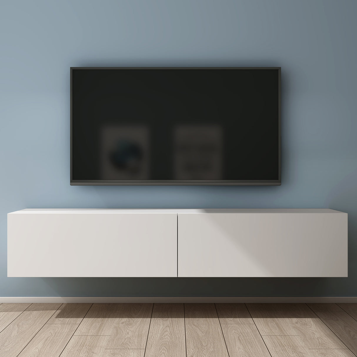 Glasvilla Design – Mueble TV suspendido con cierre suave y tirador oculto (Fernsehschrank02)