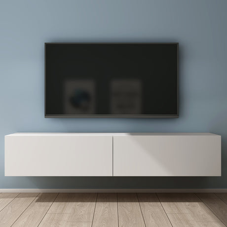 Glasvilla Design – Mueble TV suspendido con cierre suave y tirador oculto (Fernsehschrank02)