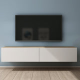 Glasvilla Design – Mueble TV suspendido con cierre suave y tirador oculto (Fernsehschrank02)