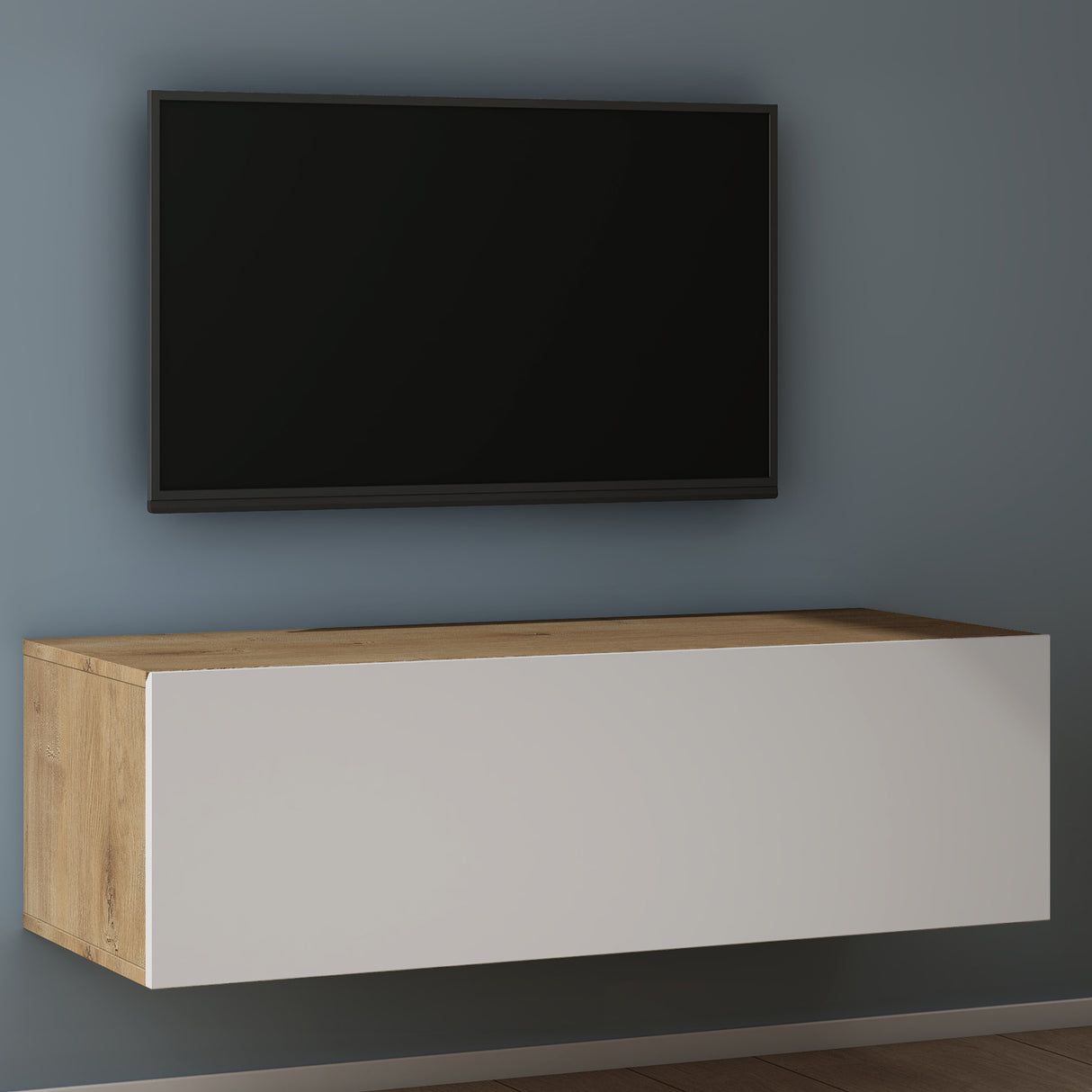 Glasvilla Design – Mueble TV suspendido con cierre suave y tirador oculto (Fernsehschrank02)