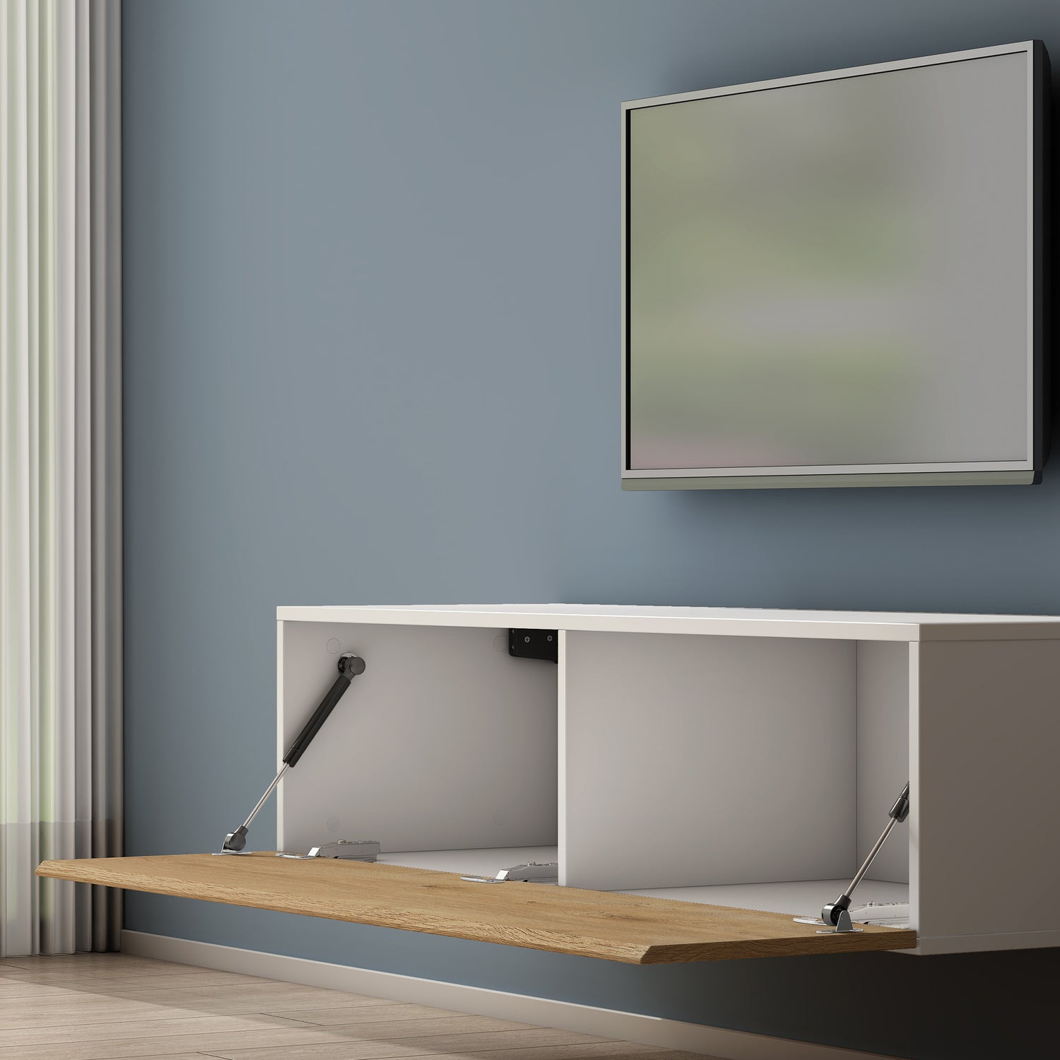 glasvilla Fernsehtisch Fernsehschrank TV Schrank Verdeckter Griff mit Soft-Close Lowboard Hängeschrank für Wohnzimmer Fernsehschrank02