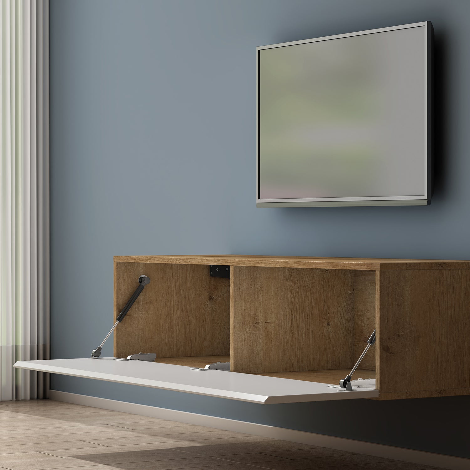 glasvilla Fernsehtisch Fernsehschrank TV Schrank Verdeckter Griff mit Soft-Close Lowboard Hängeschrank für Wohnzimmer Fernsehschrank02