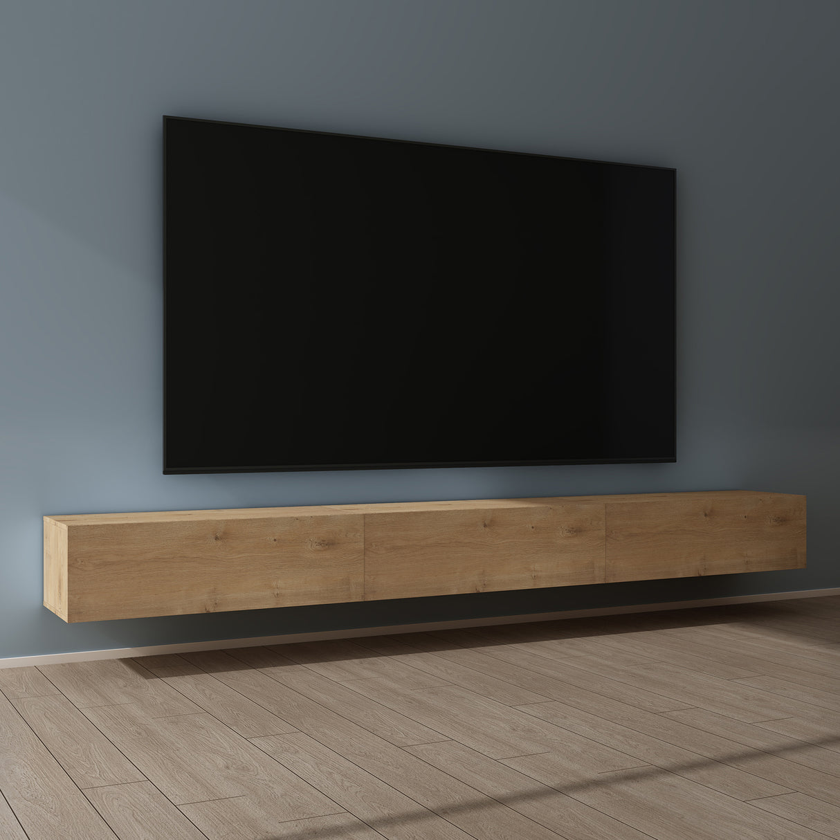 Glasvilla Design – Mueble TV suspendido con cierre suave y tirador oculto (Fernsehschrank02)