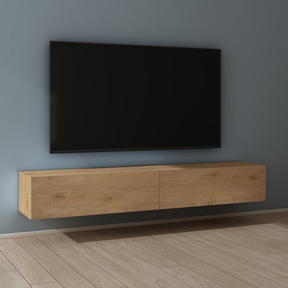 Glasvilla Design – Mueble TV suspendido con cierre suave y tirador oculto (Fernsehschrank02)