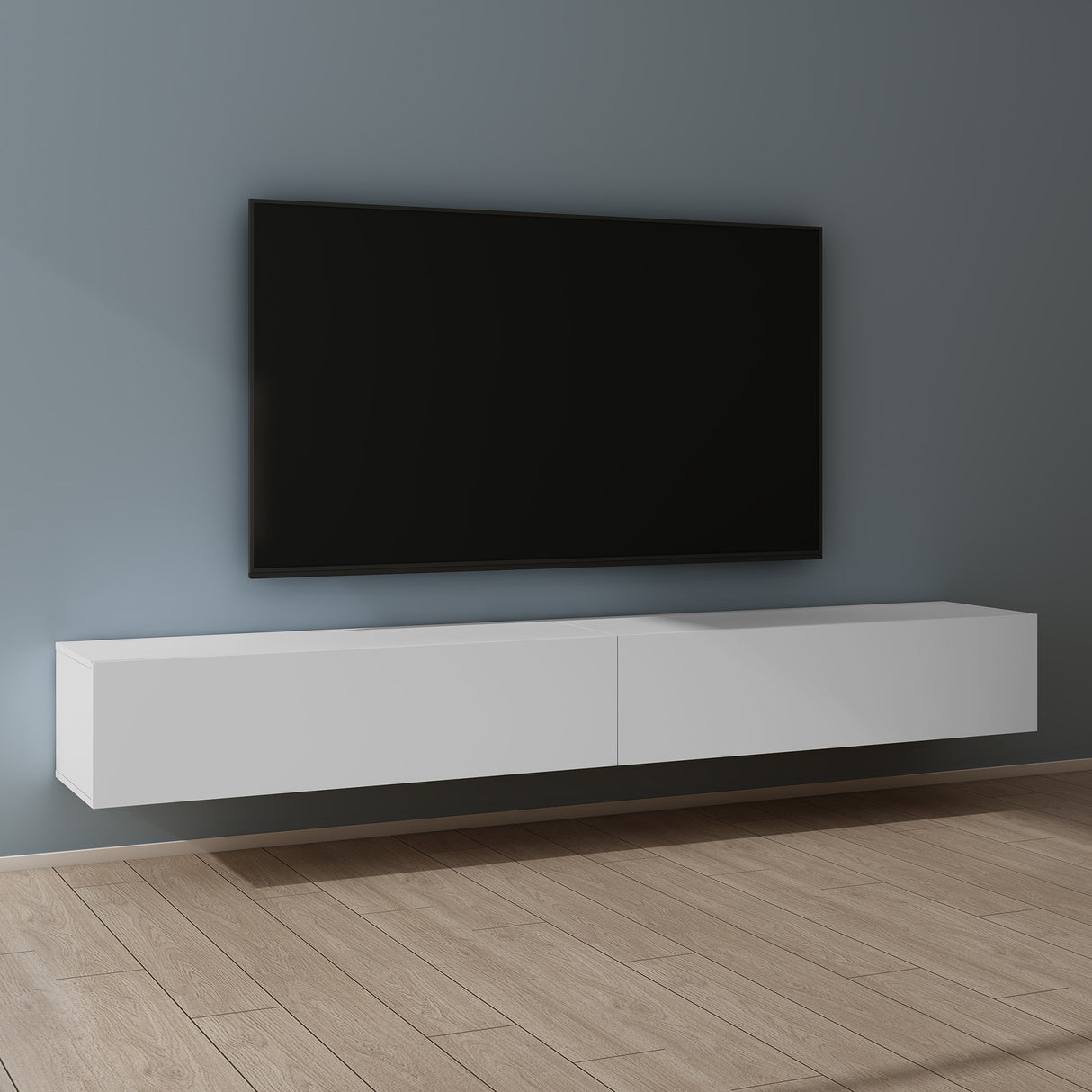 Glasvilla Design – Mueble TV suspendido con cierre suave y tirador oculto (Fernsehschrank02)