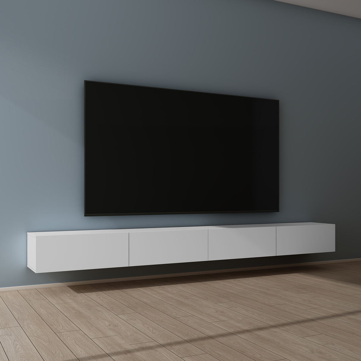 Glasvilla Design – Mueble TV suspendido con cierre suave y tirador oculto (Fernsehschrank02)