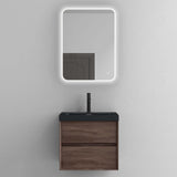 glasvilla Badmöbelset Badezimmermöbel Waschbeckenunterschrank 2 Schubladen mit Soft-Close inkl. Waschbecken in matt Anthrazit aus Mineralguss Rimo