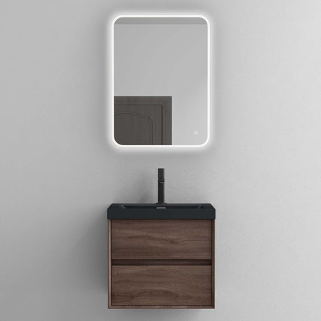 glasvilla Badmöbelset Badezimmermöbel Waschbeckenunterschrank 2 Schubladen mit Soft-Close inkl. Waschbecken in matt Anthrazit aus Mineralguss Rimo