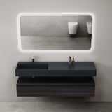 glasvilla Badmöbelset Waschtisch mit Unterschrank 150x48x25cm mit Soft-Close Schubladen inkl. Mineralguss-Waschbecken UP