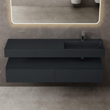 glasvilla Badmöbelset Waschtisch mit Unterschrank 150x48x25cm mit Soft-Close Schubladen inkl. Mineralguss-Waschbecken UP