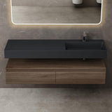 glasvilla Badmöbelset Waschtisch mit Unterschrank 150x48x25cm mit Soft-Close Schubladen inkl. Mineralguss-Waschbecken UP