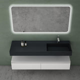 glasvilla Badmöbelset Waschtisch mit Unterschrank 150x48x25cm mit Soft-Close Schubladen inkl. Mineralguss-Waschbecken UP