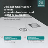 glasvilla Duschwanne Duschtasse aus Mineralguss Mineralgusswan DIN-Anschlüsse Geoma09