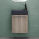 glasvilla Badmöbelset Badezimmermöbel Waschbeckenunterschrank inkl. Waschbecken Anthrazit matt und LED-Badspiegel BxTxH 46x26x63 cm Pisa