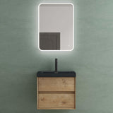 glasvilla Badmöbelset Badezimmermöbel Waschbeckenunterschrank 2 Schubladen mit Soft-Close inkl. Waschbecken in matt Anthrazit aus Mineralguss Rimo