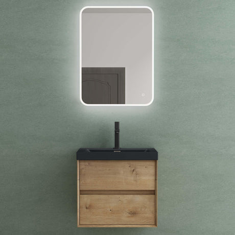 glasvilla Badmöbelset Badezimmermöbel Waschbeckenunterschrank 2 Schubladen mit Soft-Close inkl. Waschbecken in matt Anthrazit aus Mineralguss Rimo