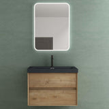 glasvilla Badmöbelset Badezimmermöbel Waschbeckenunterschrank 2 Schubladen mit Soft-Close inkl. Waschbecken in matt Anthrazit aus Mineralguss Rimo