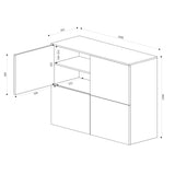 glasvilla Möbel Kommode Aufbewahrungsschrank mit 4 Türen Sideboard Schrank Mehrzweckschrank Schrank04