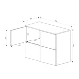 glasvilla Möbel Kommode Aufbewahrungsschrank mit 4 Türen Sideboard Schrank Mehrzweckschrank Schrank04