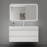 glasvilla Badmöbel-Set Waschbeckenunterschrank 120x48x63cm mit 2-Schubladen inkl. Waschbecken Deep