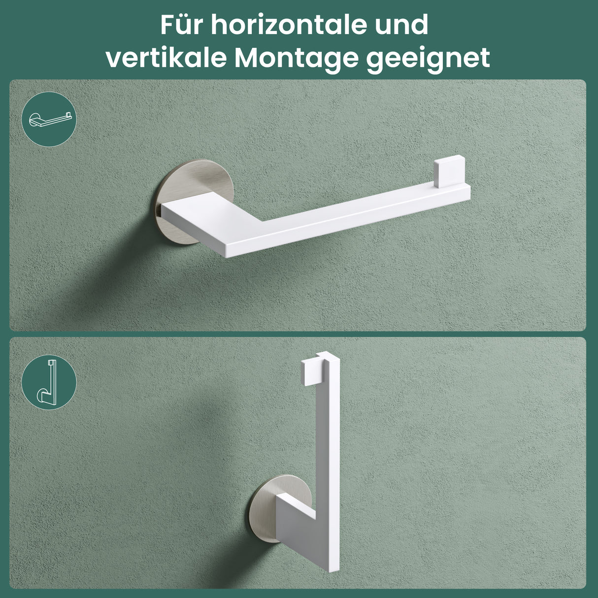 glasvilla Toilettenpapierhalter Klopapierhalter WC aus Edelstahl, Toilettenpapier Halterung Rollenhalter Lino-02+03+04