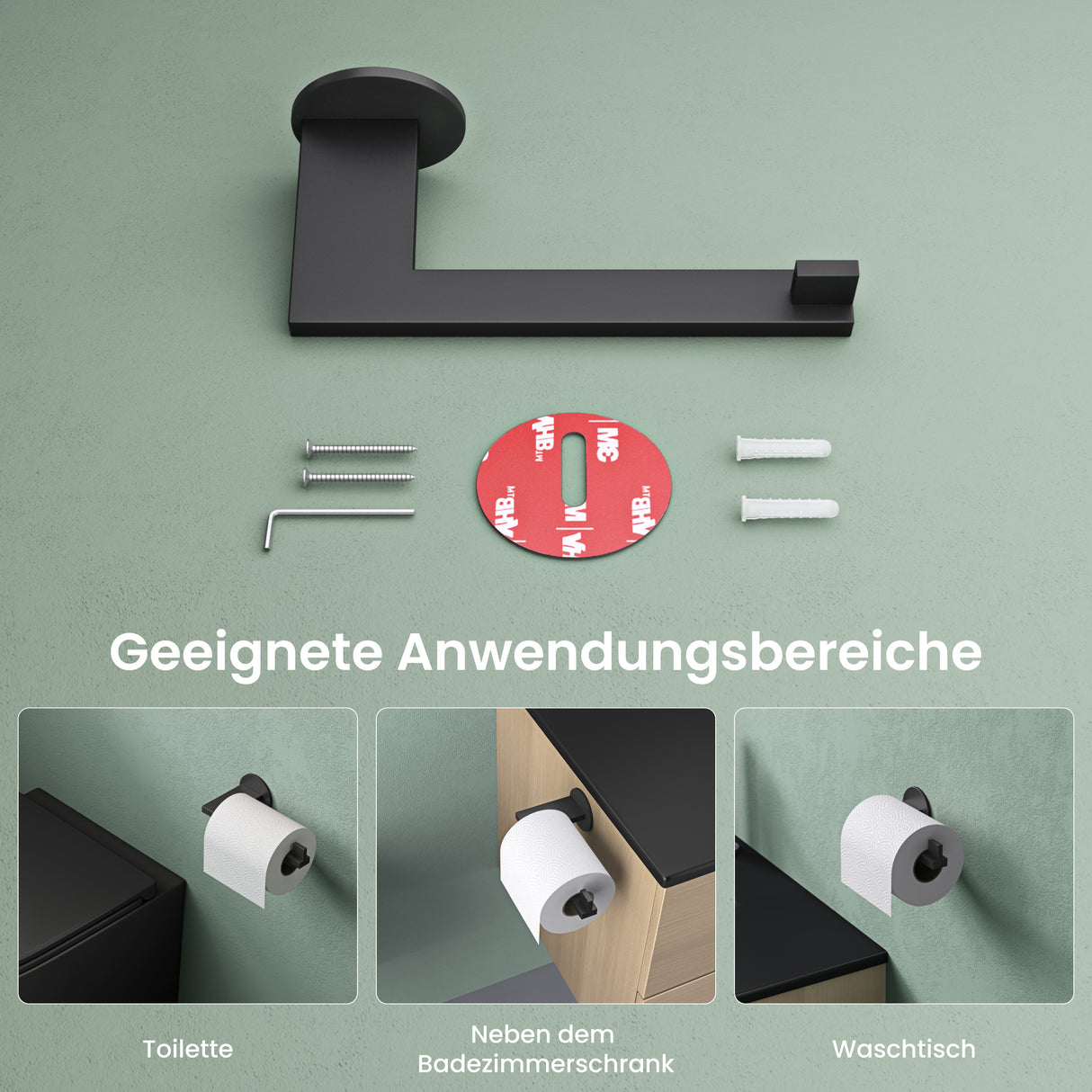 glasvilla Toilettenpapierhalter Klopapierhalter WC aus Edelstahl, Toilettenpapier Halterung Rollenhalter Lino-02+03+04